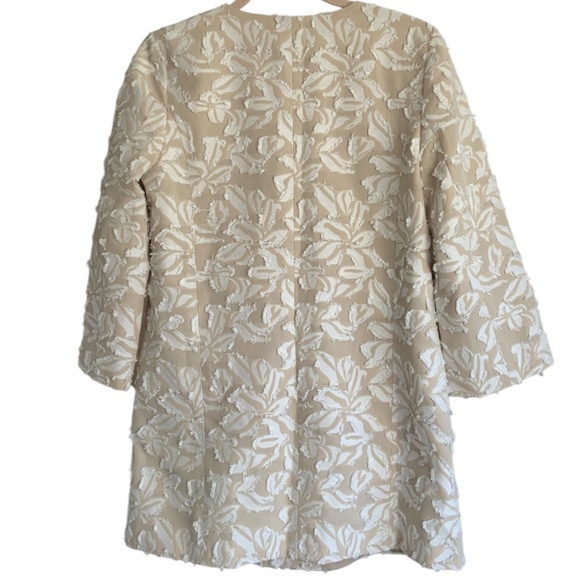 Nordstrom Chelsea28 Beige Flax Floral Eyelash Jacquard Long Blazer Jacke… - Picture 6 of 14